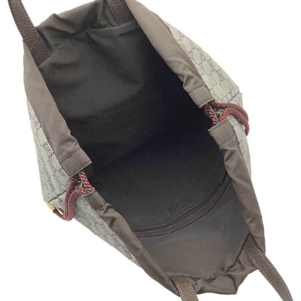 Gucci Drawstring Backpack Leather Brown Yellow Gg… - image 3